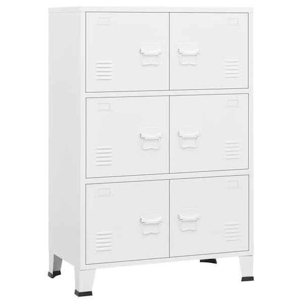 Industriaalne hoiukirst, valge, 75 × 40 × 115 cm, metall
