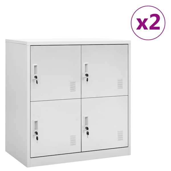 Lukustatavad hoiukapid 2 tk, helehall, 90 × 45 × 92.5 cm, teras
