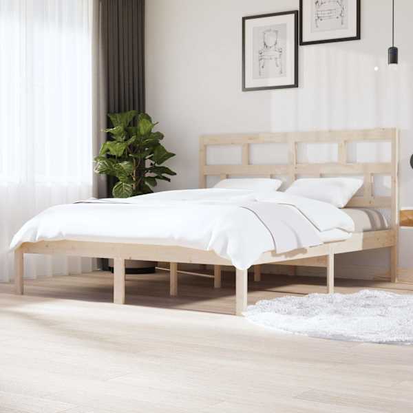 Voodiraam peatsiga, 160 × 200 cm, männipuit — mudel 3101228
