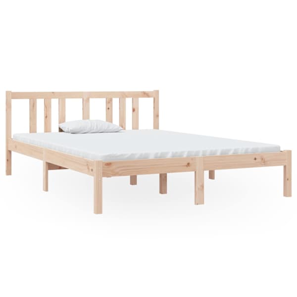 Voodiraam peatsiga, 135 × 190 cm, männipuit — mudel 814859