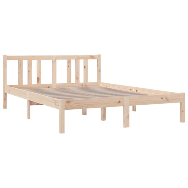 Voodiraam peatsiga, 135 × 190 cm, männipuit — mudel 814859