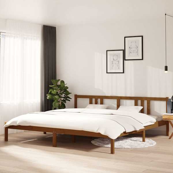 Voodiraam peatsiga, meekarva, 200 × 200 cm, männipuit — mudel 814907