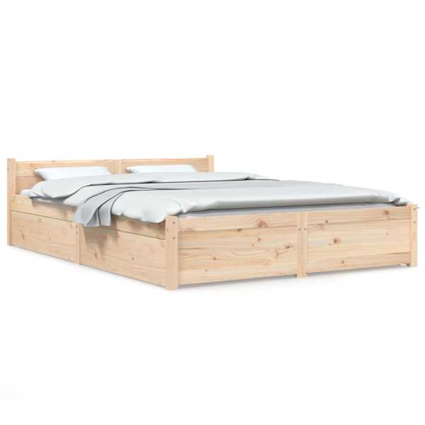 Sahtlitega voodiraam peatsiga, 150 × 200 cm — mudel 3103564
