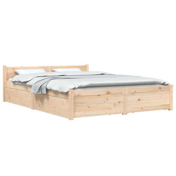 Sahtlitega voodiraam peatsiga, 150 × 200 cm — mudel 3103564