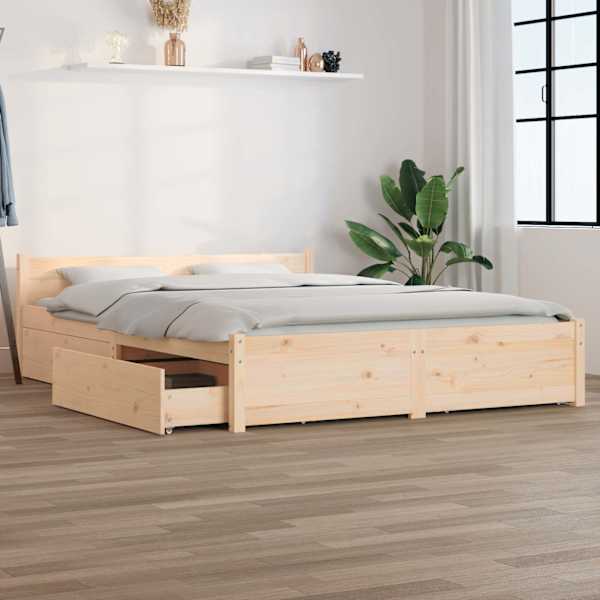 Sahtlitega voodiraam peatsiga, 150 × 200 cm — mudel 3103564