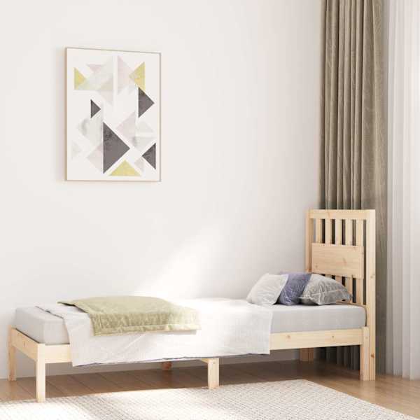 Voodiraam peatsiga, 75 × 190 cm, männipuit — mudel 3103893