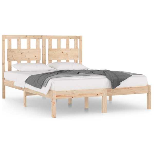Voodiraam peatsiga, 135 × 190 cm, männipuit — mudel 3103908