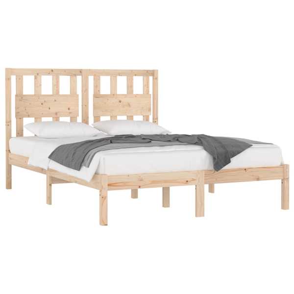 Voodiraam peatsiga, 135 × 190 cm, männipuit — mudel 3103908