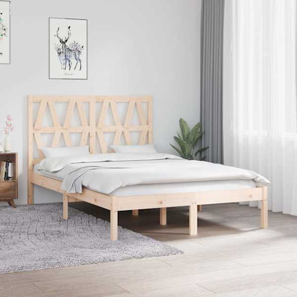 Voodiraam peatsiga, 120 × 190 cm, männipuit — mudel 3103968