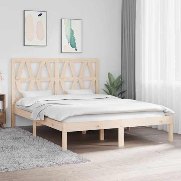 Voodiraam peatsiga, 140 × 190 cm, männipuit — mudel 3103978