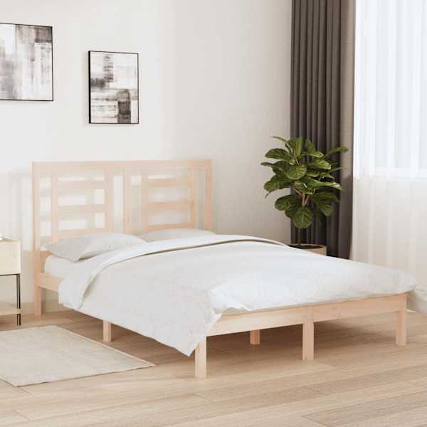 Voodiraam peatsiga, 140 × 190 cm, männipuit — mudel 3104328