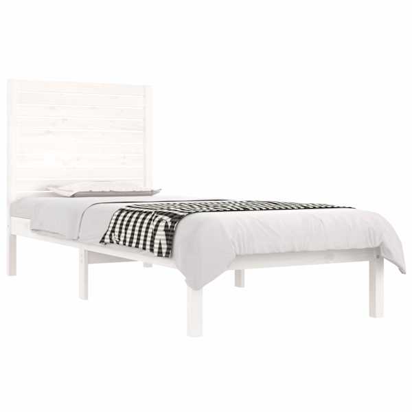 Voodiraam peatsiga, valge, 75 × 190 cm, männipuit — mudel 3104569