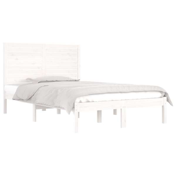 Voodiraam peatsiga, valge, 140 × 190 cm — mudel 3104589