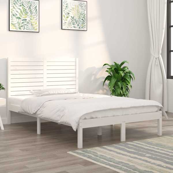 Voodiraam peatsiga, valge, 140 × 190 cm — mudel 3104589