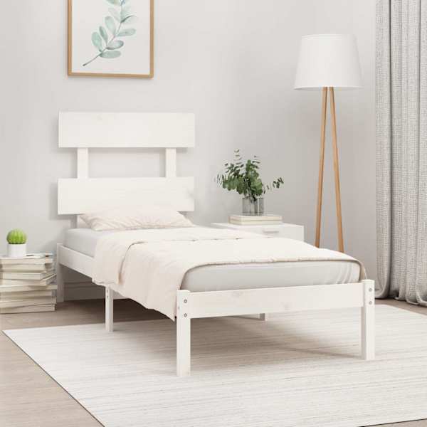 Voodiraam peatsiga, valge, 90 × 200 cm — mudel 3104659