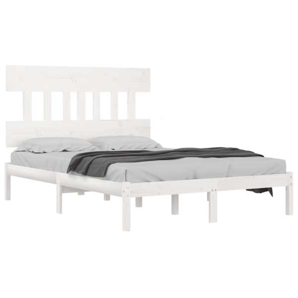 Voodiraam peatsiga, valge, 200 × 200 cm — mudel 3104759