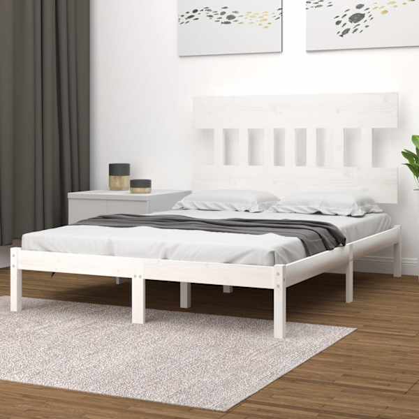 Voodiraam peatsiga, valge, 200 × 200 cm — mudel 3104759