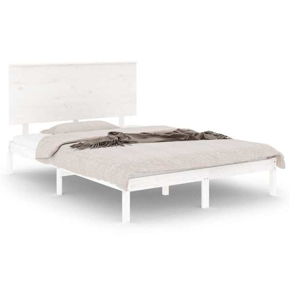 Voodiraam peatsiga, valge, 120 × 200 cm, männipuit — mudel 3104799