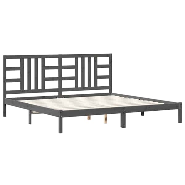 Voodiraam peatsiga, hall, 200 × 200 cm — mudel 3105427