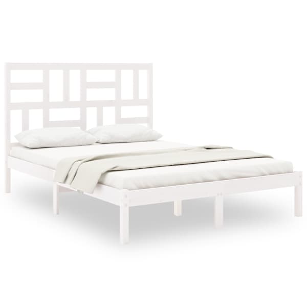 Voodiraam peatsiga, valge, 140 × 190 cm — mudel 3105931