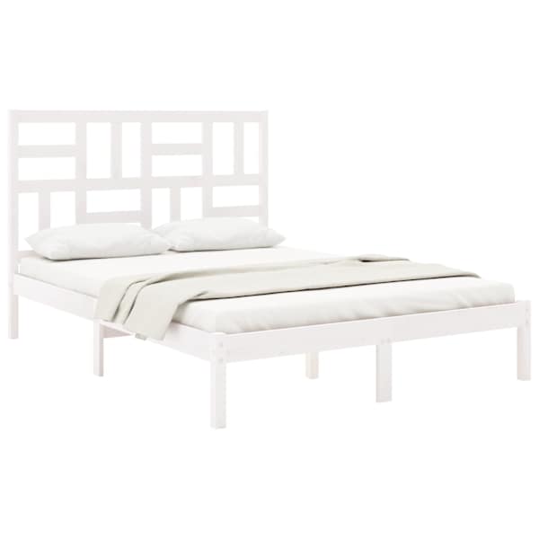 Voodiraam peatsiga, valge, 140 × 200 cm — mudel 3105951