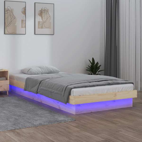 LED-valgustusega voodiraam, 90 × 190 cm — mudel 820002