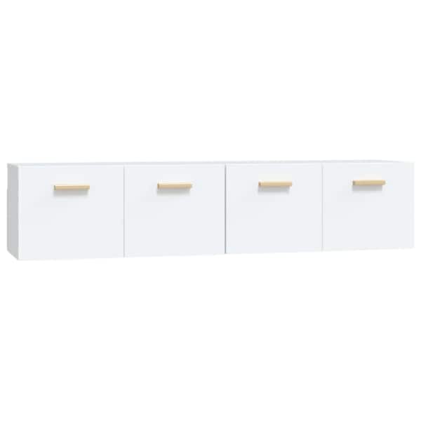 Seinakapid 2 tk, valge, 80 × 35 × 36,5 cm, tehispuit