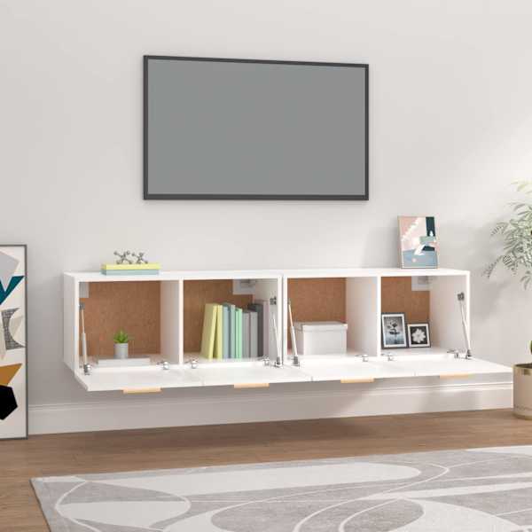 Seinakapid 2 tk, valge, 80 × 35 × 36,5 cm, tehispuit