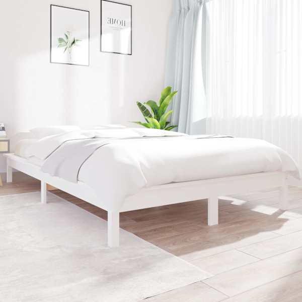 Voodiraam, valge, 180 × 200 cm, männipuit — mudel 820557