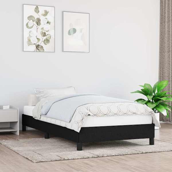Voodiraam ilma Madratsita Must 100 × 200 cm kangas