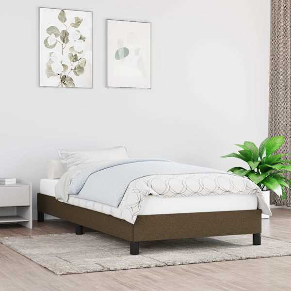 Voodiraam ilma madratsita Tumepruun 100 × 200 cm kangas
