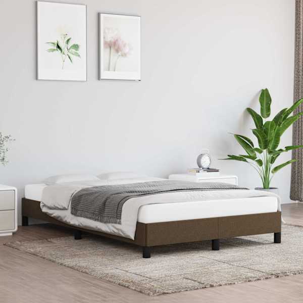 Voodiraam ilma madratsita Tumepruun 120 × 200 cm kangas