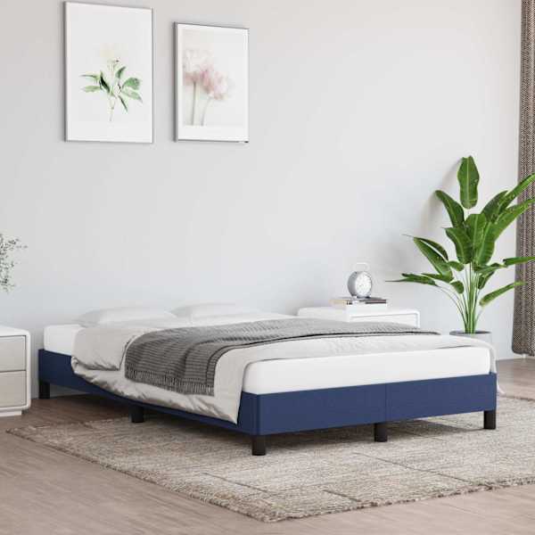 Voodiraam ilma madratsita, tumesinine, 120 × 200 cm, kangas
