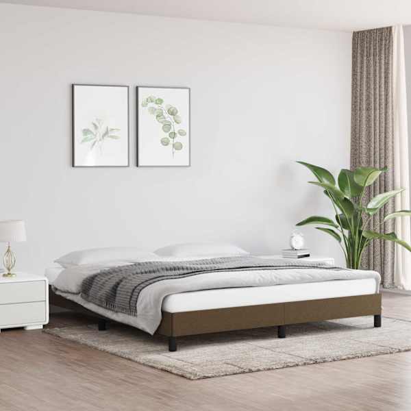 Voodiraam ilma madratsita, tumepruun, 160 × 200 cm, kangas