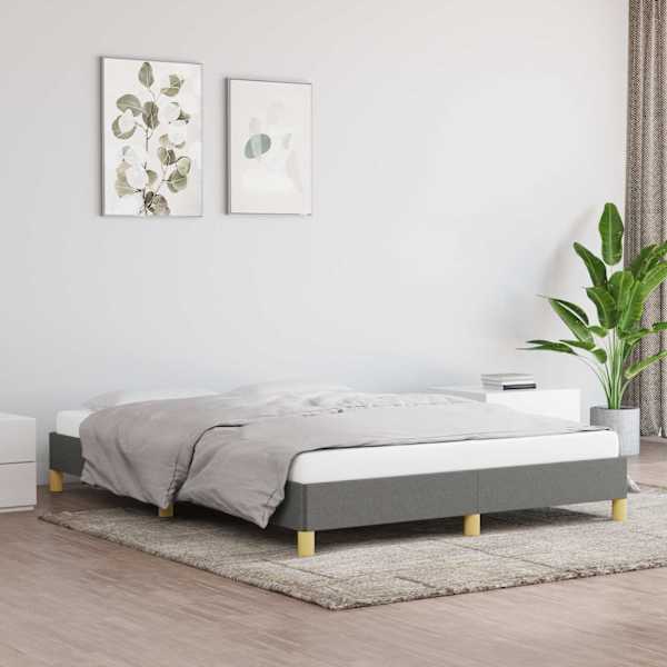 Voodiraam, tumehall, 140 × 190 cm, kangas — mudel 346811