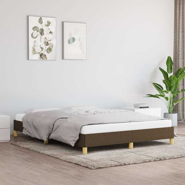 Voodiraam, tumepruun, 140 × 200 cm, kangas — mudel 346821
