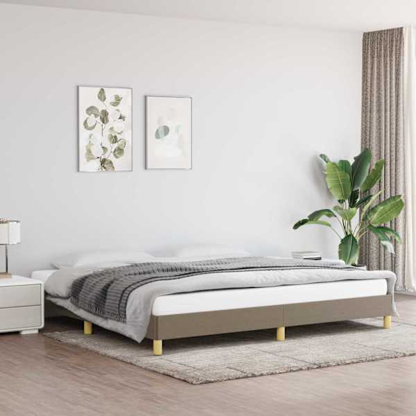 Voodiraam, pruunikashall, 200 × 200 cm, kangas — mudel 346846