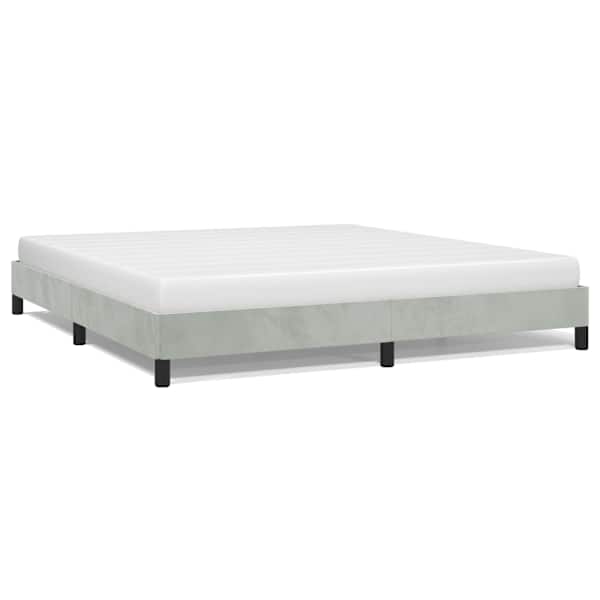 Voodiraam, helehall, 183 × 213 cm, samet — mudel 347015
