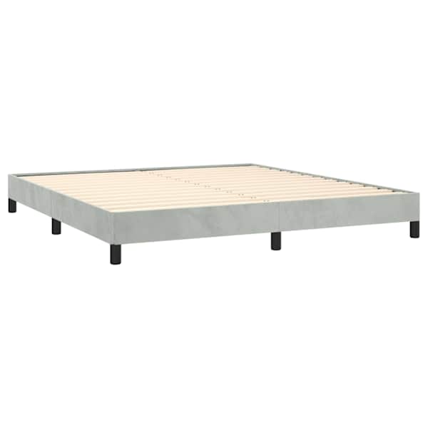 Voodiraam, helehall, 183 × 213 cm, samet — mudel 347015