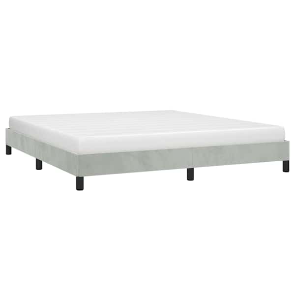 Voodiraam, helehall, 183 × 213 cm, samet — mudel 347015