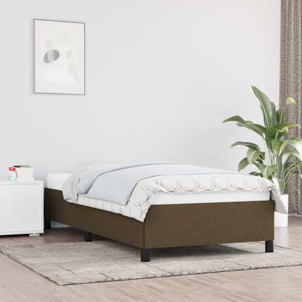 Voodiraam ilma madratsita Tumepruun 80 × 200 cm kangas