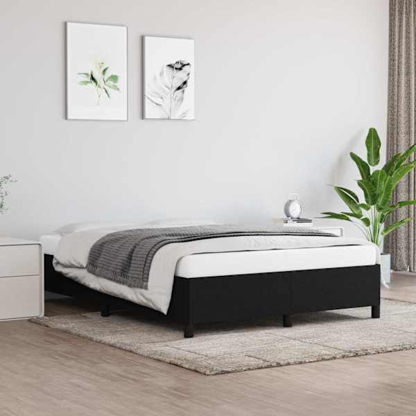 Voodiraam, must, 140 × 200 cm, kangas