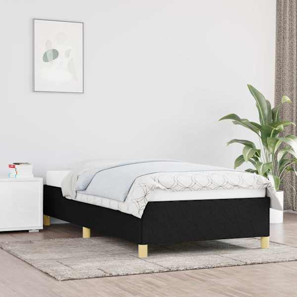 Voodiraam, must, 100 × 200 cm, kangas — mudel 347143