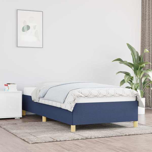 Voodiraam, sinine, 100 × 200 cm, kangas — mudel 347147