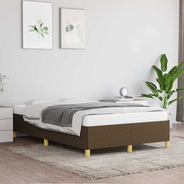 Voodiraam, tumepruun, 120 × 200 cm, kangas — mudel 347152