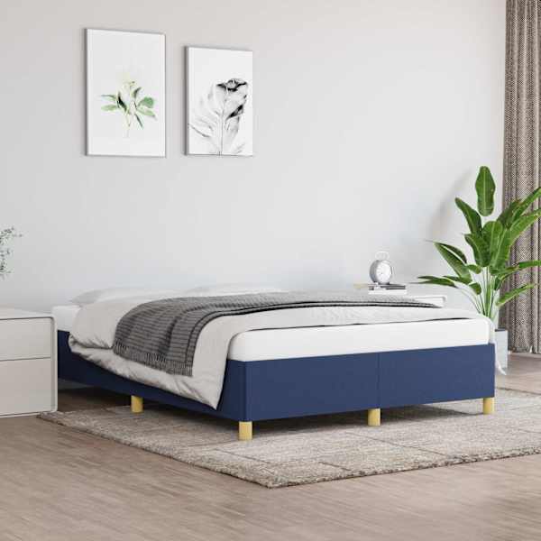Voodiraam, sinine, 140 × 190 cm, kangas — mudel 347163