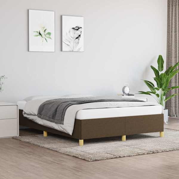 Voodiraam, tumepruun, 140 × 200 cm, kangas — mudel 347168