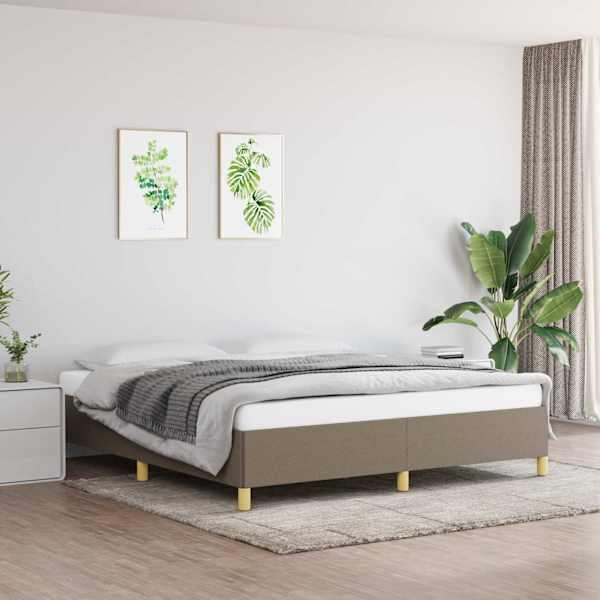 Voodiraam, pruunikashall, 160 × 200 cm, kangas — mudel 347177