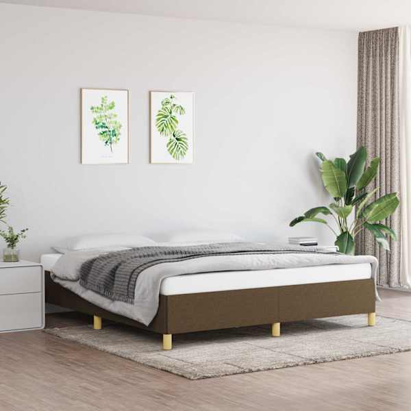 Voodiraam, tumepruun, 180 × 200 cm, kangas — mudel 347184