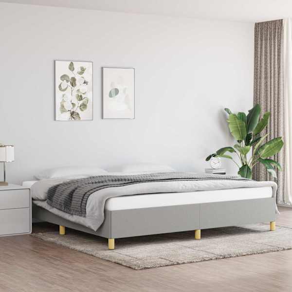 Voodiraam, helehall, 200 × 200 cm, kangas — mudel 347189